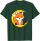 Cute Fox To Fall Asleep Fox Moon T-Shirt - T-Shirt | Forest