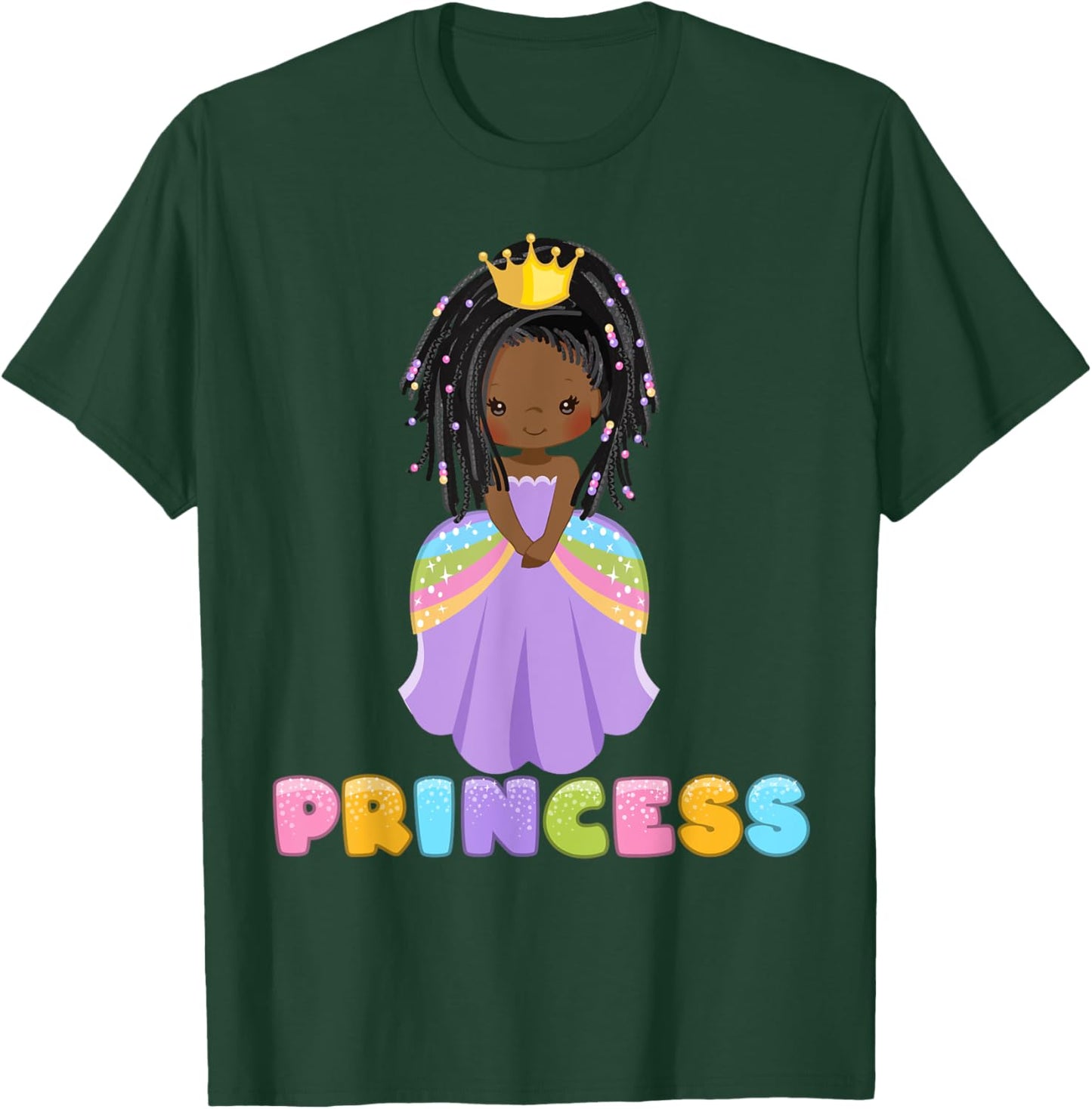 African American Girl Princess Black Cute Princess Toddler T-Shirt - T-Shirt | Forest