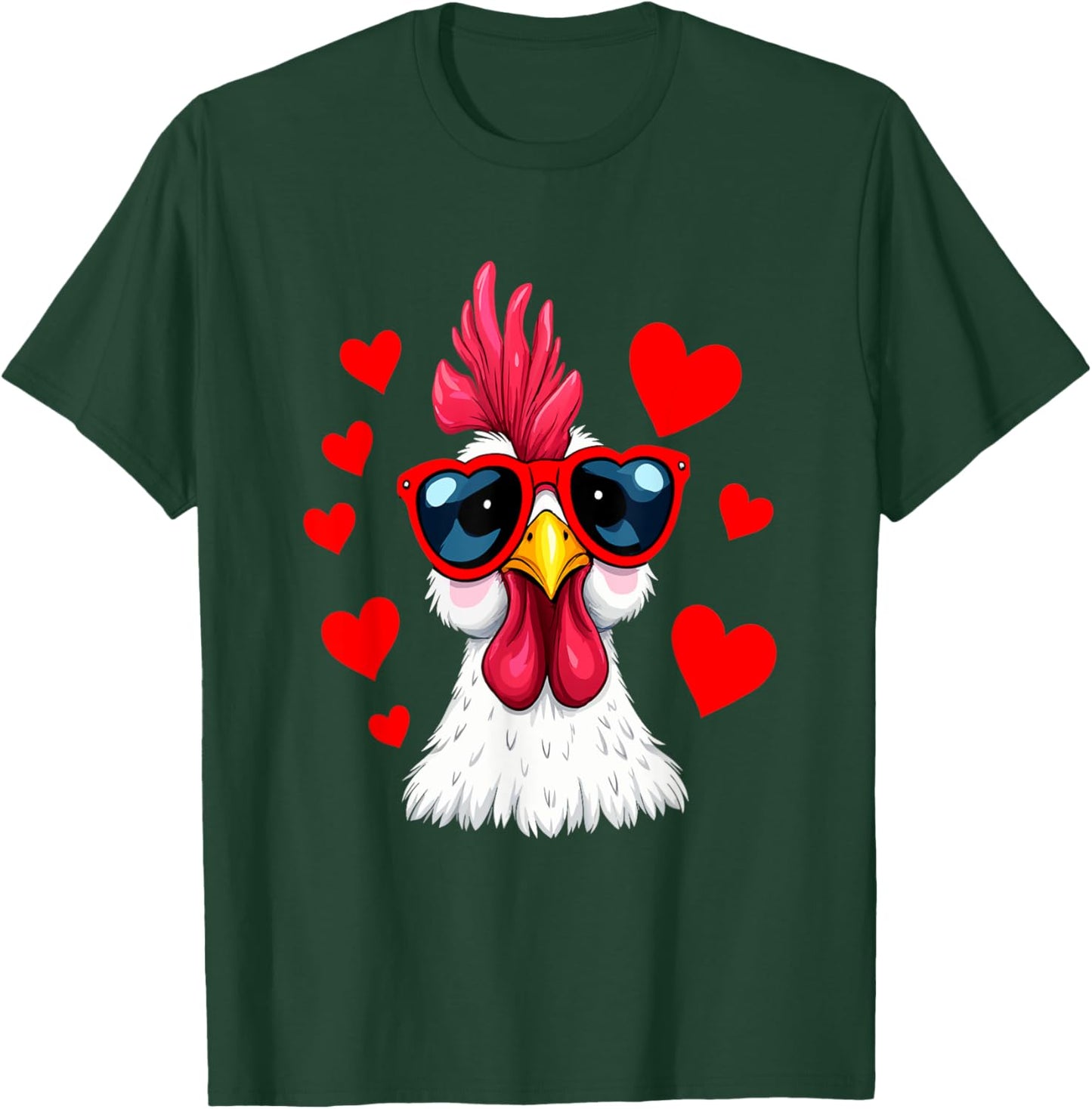 Funny Chicken Valentines Day Heart Chicken Couple T-Shirt - T-Shirt | Forest