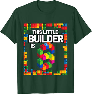 8 Year Old Building Blocks Birthday T Shirt Brick 8th Gift T-Shirt - T-Shirt | Forest