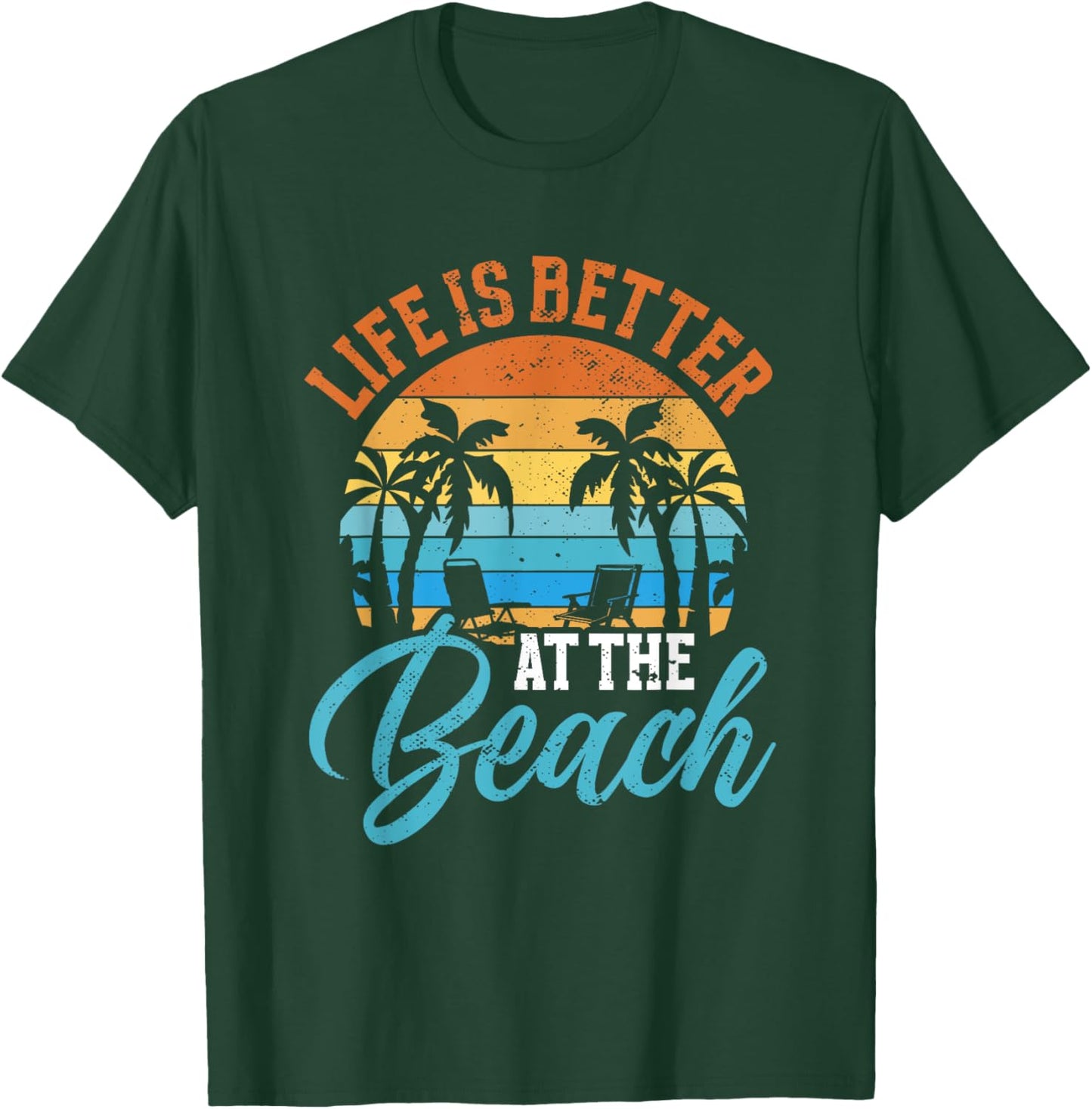 Retro Summer Vacation Life Is Better At The Beach Funny T-Shirt - T-Shirt | Forest