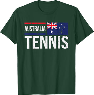 Australia Tennis Aussie Flag For Fans Players T-Shirt - T-Shirt | Forest