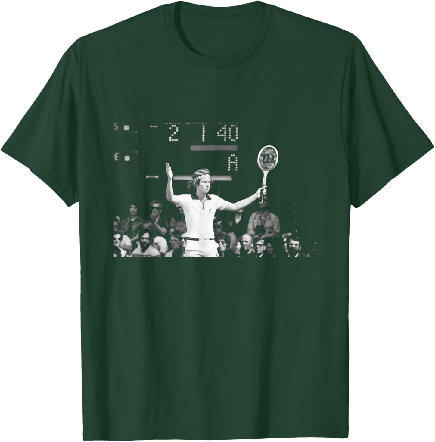 Wimbledon Tennis 1977 John McEnroe Complains to , Black, S T-Shirt - T-Shirt | Forest