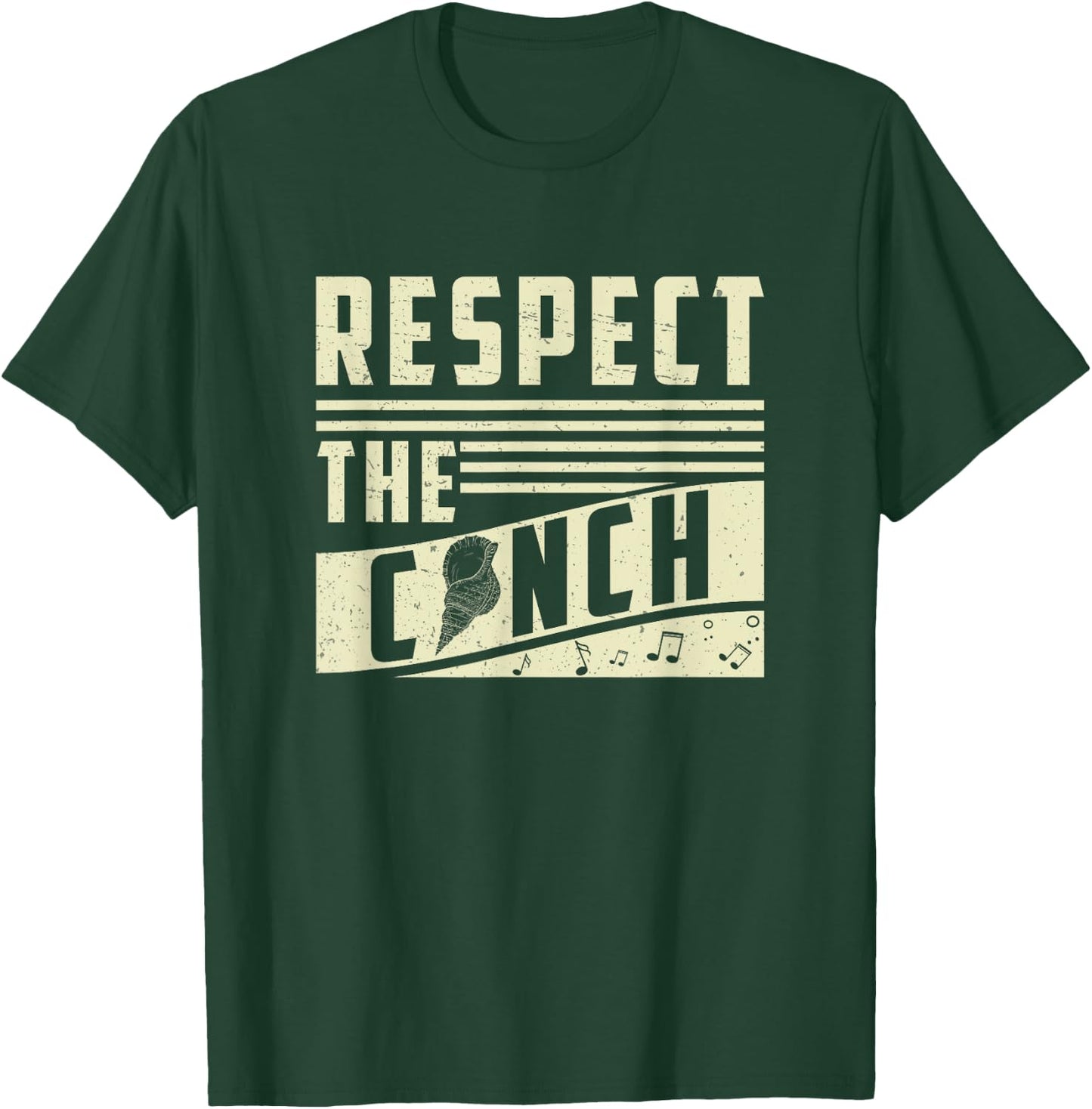 Respect The Conch Funny Conch Shell Music T-Shirt - T-Shirt | Forest