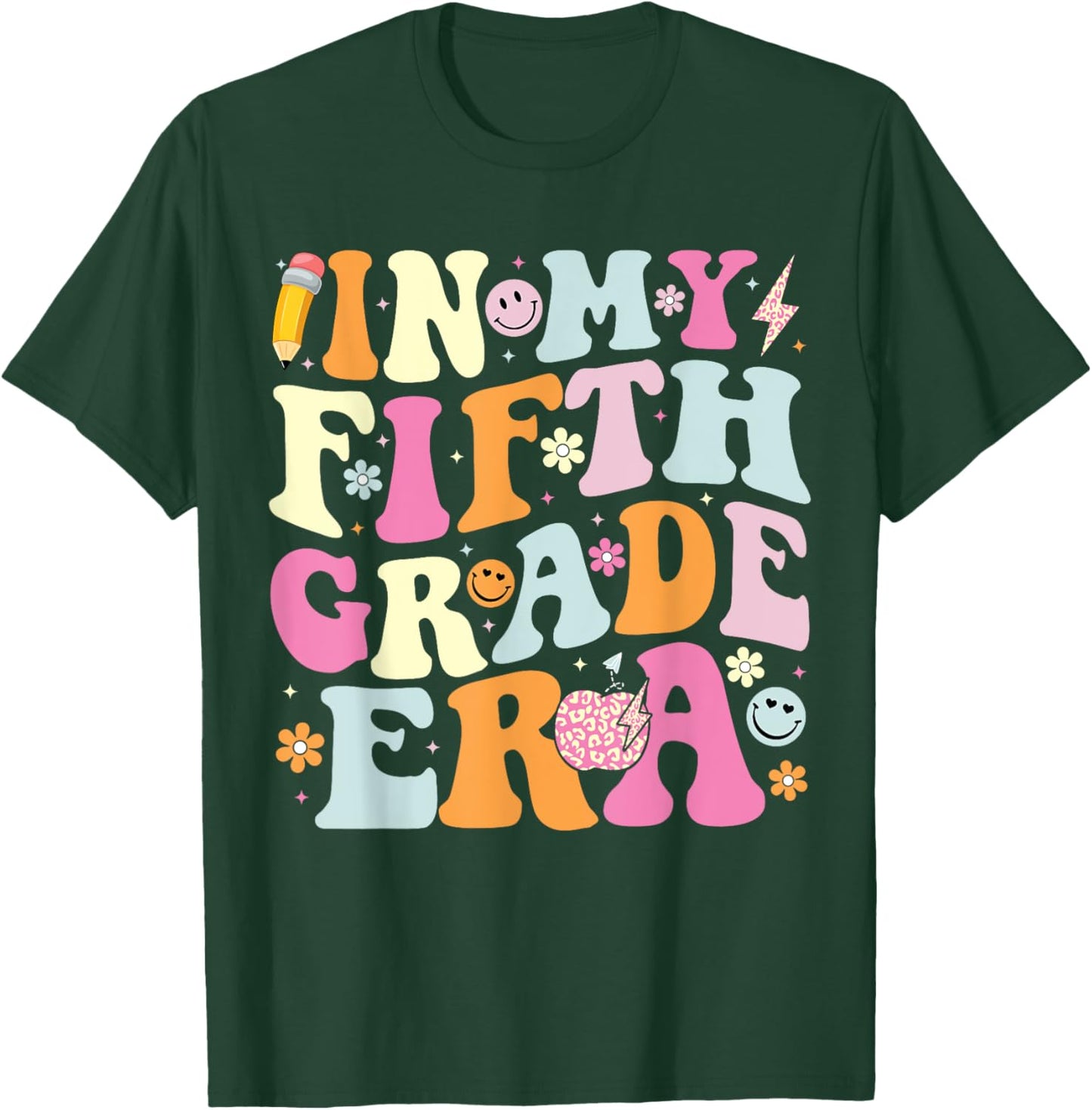 In My Fifth Grade Era Cool 5th Grade Teacher Back to School Women Kids T-Shirt - T-Shirt | Forest