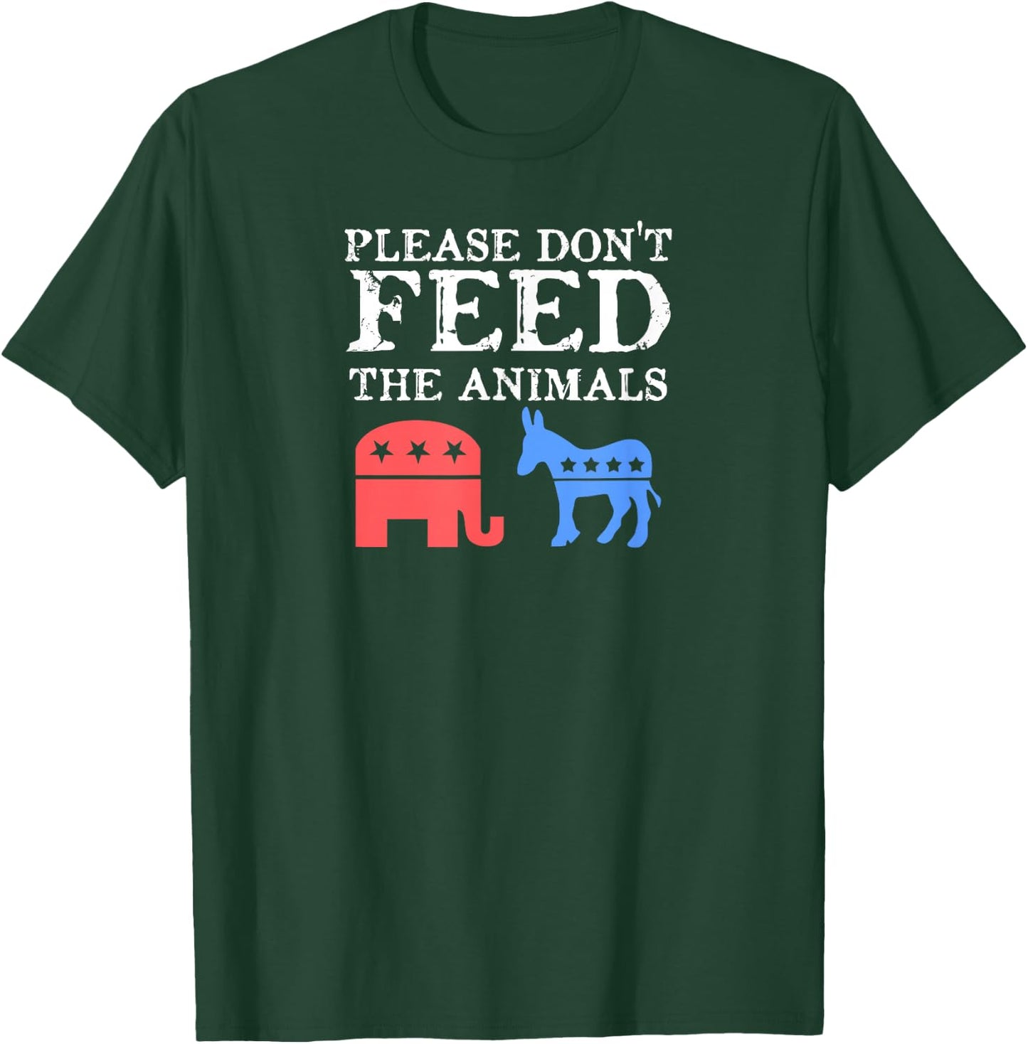 Vintage Distressed Please Don't Feed The Animals Libertarian T-Shirt - T-Shirt | Forest