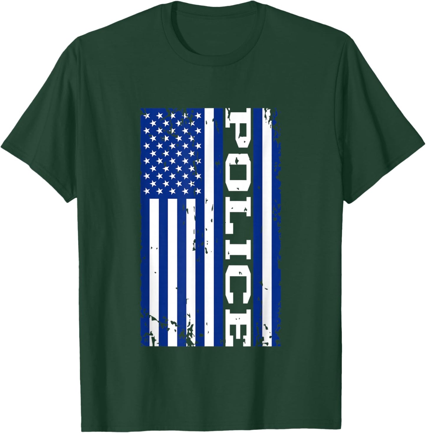 Police Officer USA American Flag T-Shirt - T-Shirt | Forest