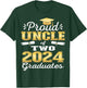 Proud Uncle of Two 2024 Graduate Class 2024 Graduation T-Shirt - T-Shirt | Forest