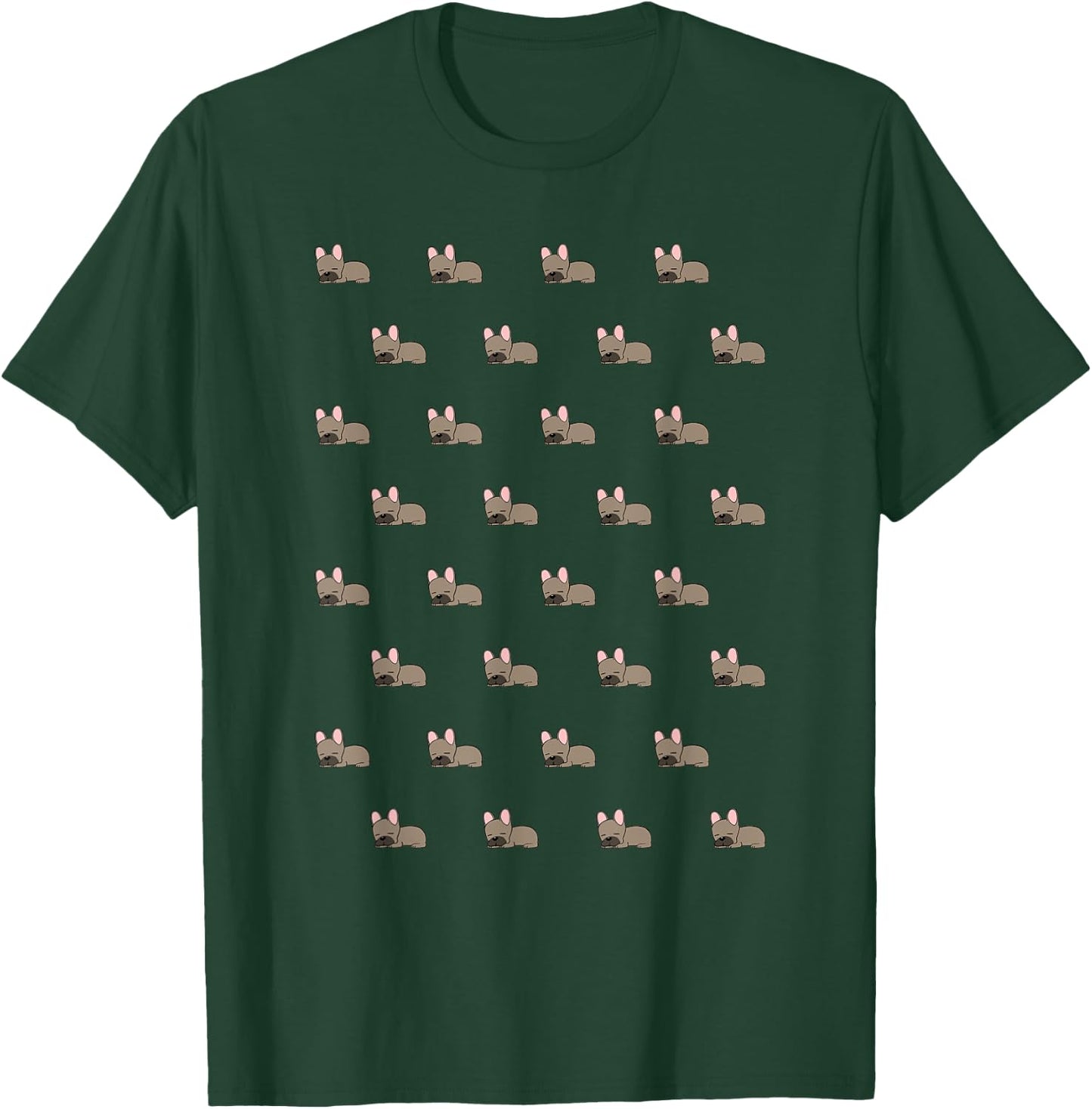 French Bulldog Pattern Cute Frenchie Dog Lover Owner T-Shirt - T-Shirt | Forest