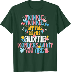 Twinkle Twinkle Little Star Gender Reveal For Aunties T-Shirt - T-Shirt | Forest