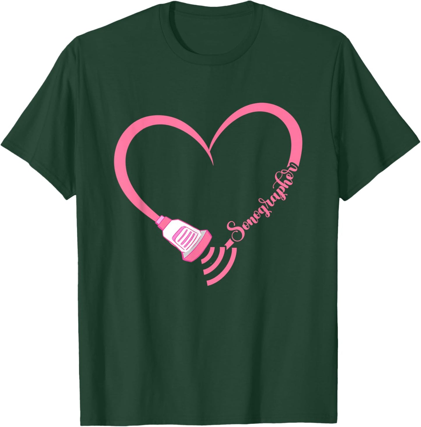 Ultrasound Tech Sonographer Ultrasound Technologist Heart T-Shirt - T-Shirt | Forest