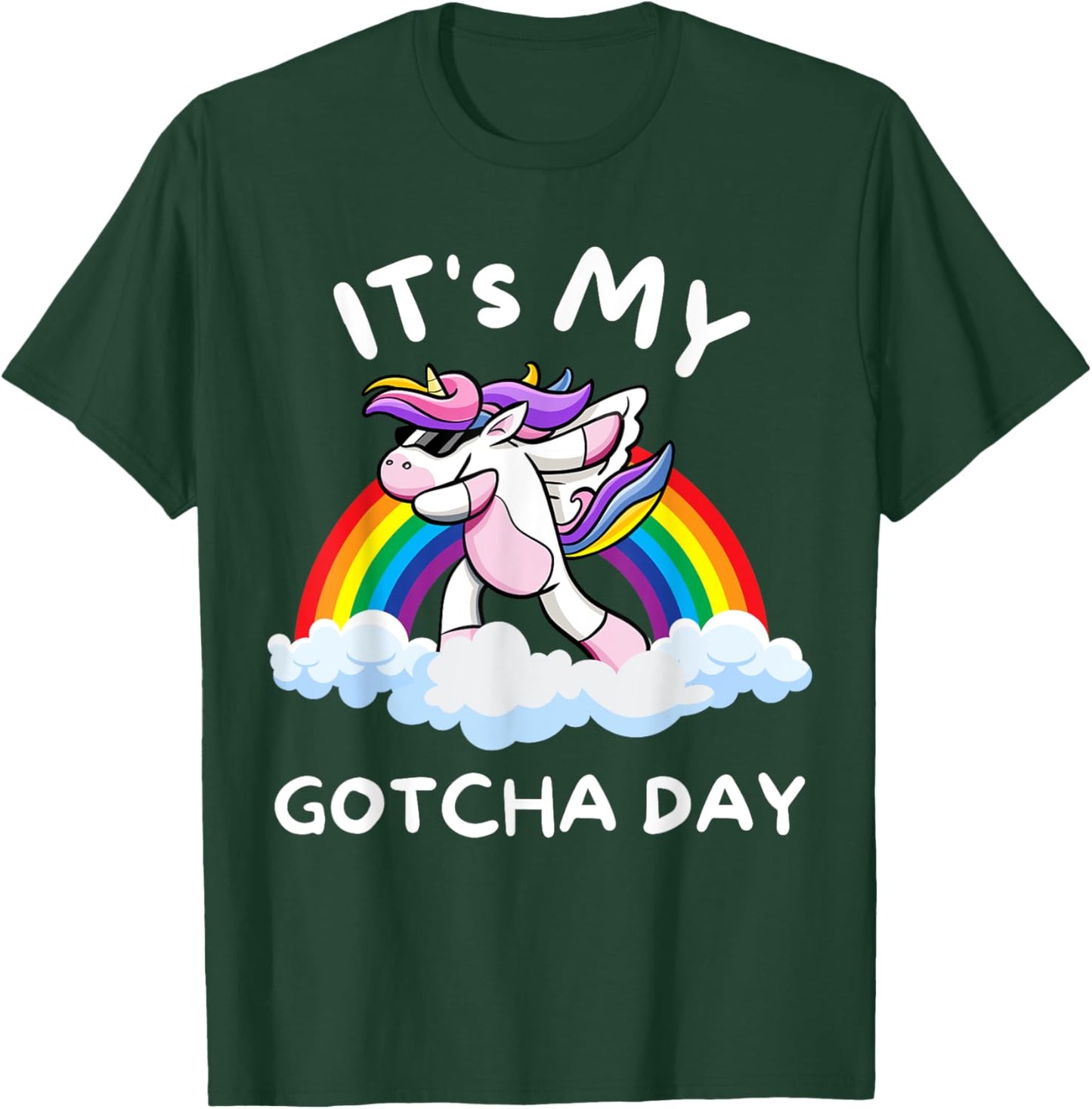 It's My Gotcha Day Welcome Children Adoption Dabbing Unicorn T-Shirt - T-Shirt | Forest