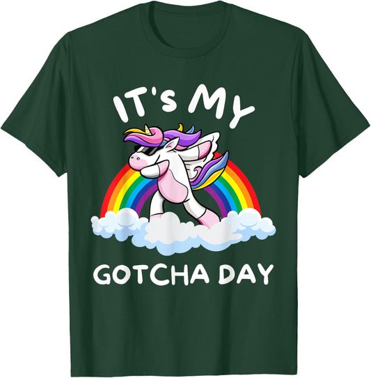 It's My Gotcha Day Welcome Children Adoption Dabbing Unicorn T-Shirt - T-Shirt | Forest