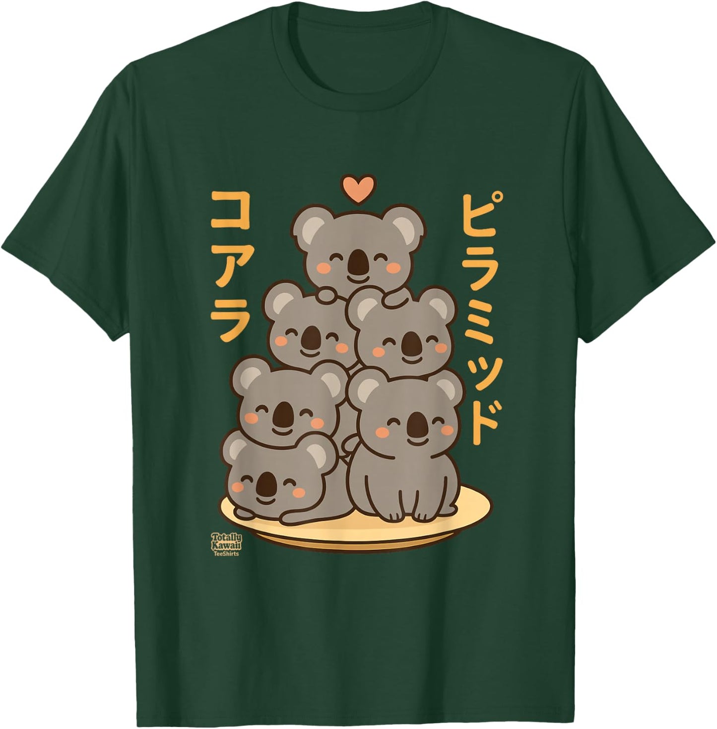 Kawaii Koala Pyramid Anime Japanese Letters Cute T-Shirt - T-Shirt | Forest