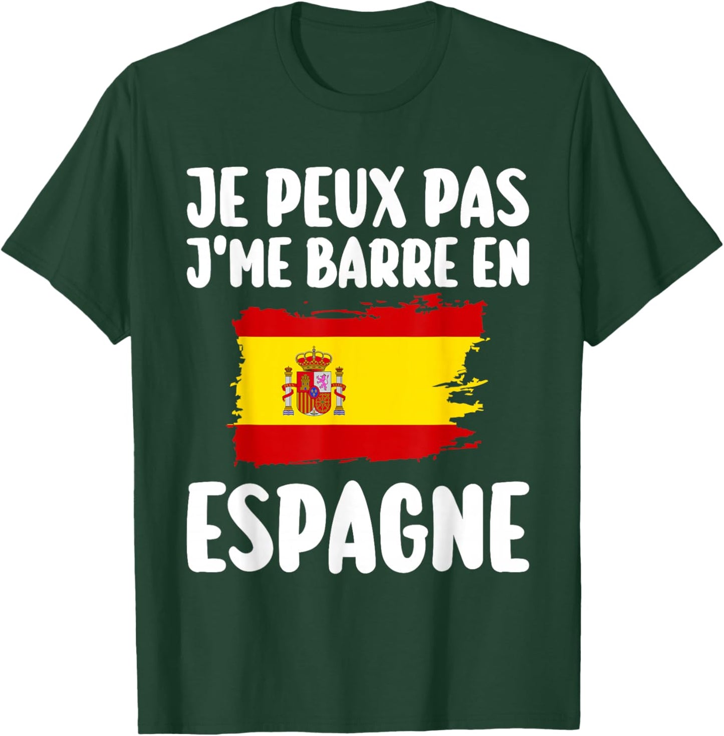 J'Peux Pas J'Me Barre In Spain Travel Gift , Black, S T-Shirt - T-Shirt | Forest