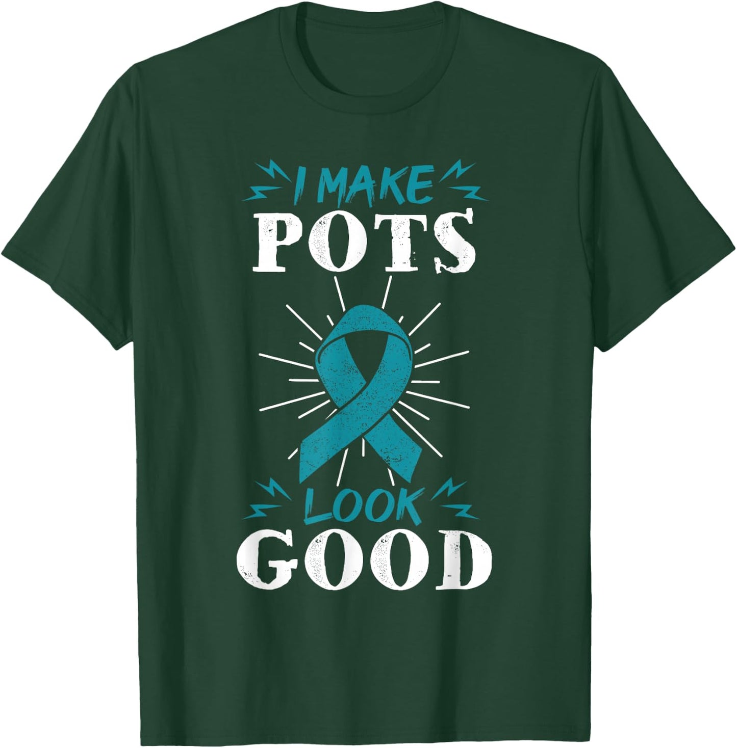 POTS Awareness Dysautonomia Cardiologists Turquoise Ribbon T-Shirt - T-Shirt | Forest