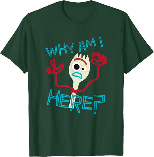 Disney Pixar Toy Story 4 Cute Forky Why Am I Here? Logo T-Shirt - T-Shirt | Forest