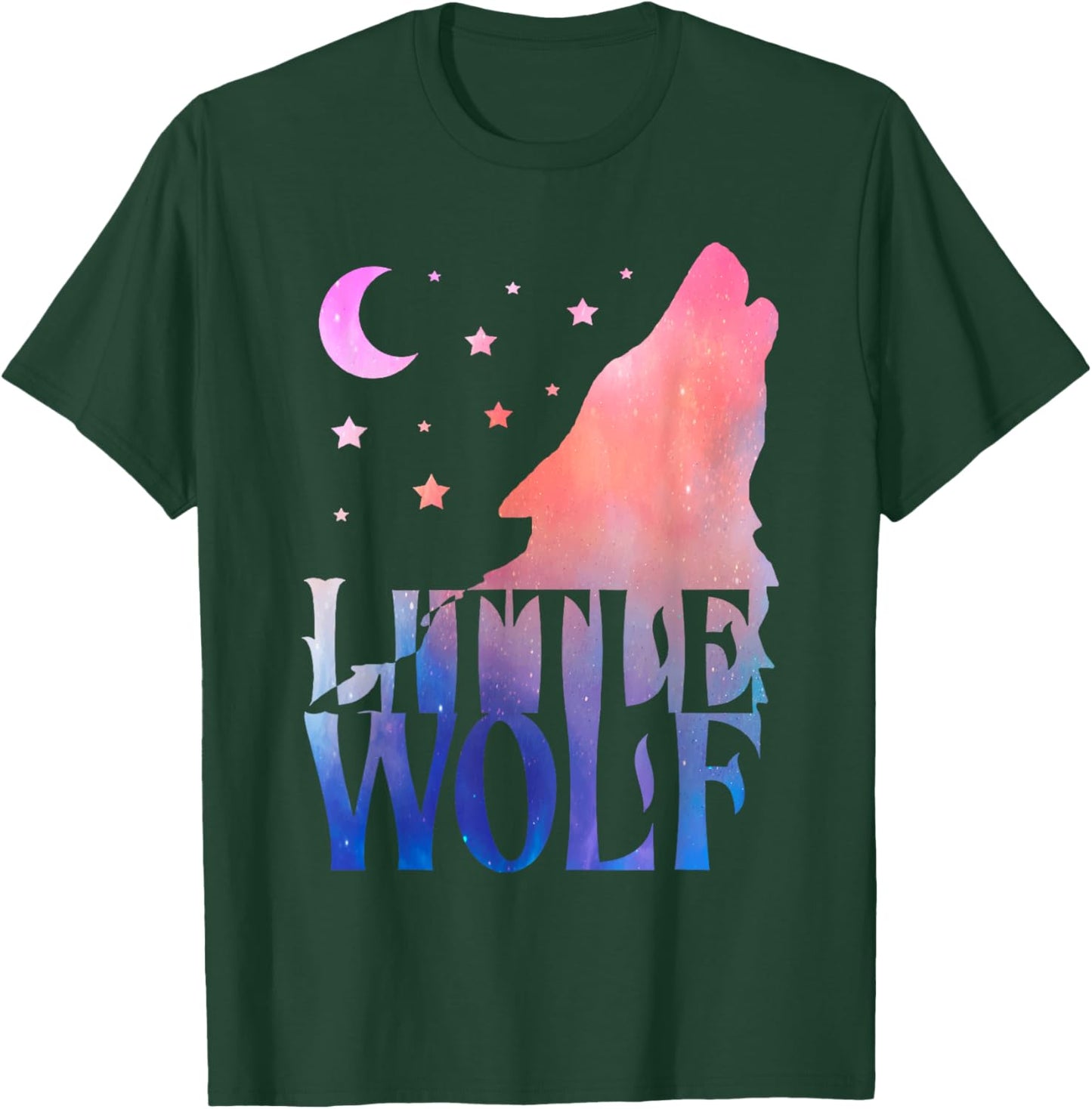 Little Wolf Gift Matching Family Tribe Wolves Moon T-Shirt - T-Shirt | Forest
