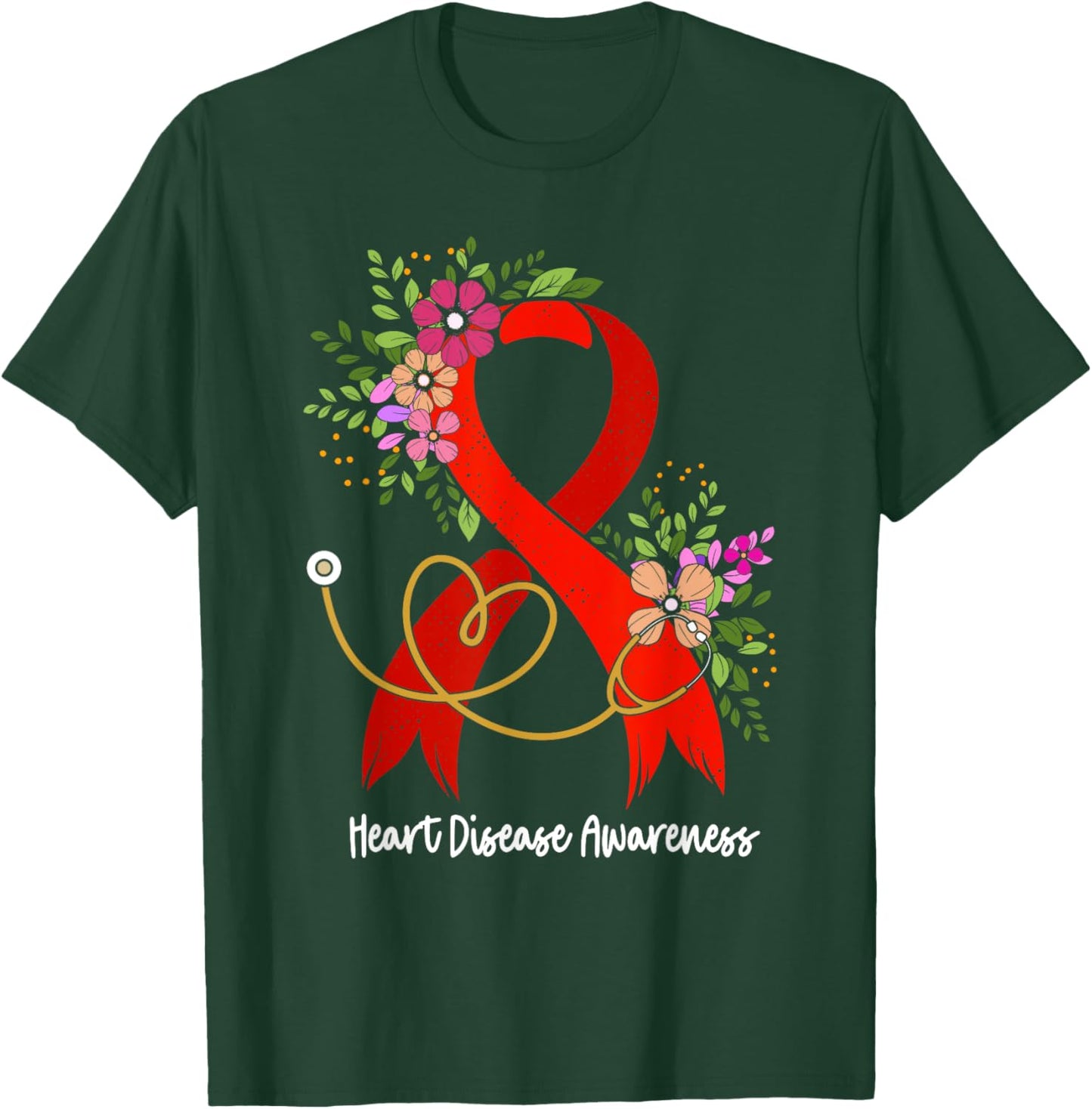 Cardiac Heart Disease Awareness Cardiologist Nurse T-Shirt - T-Shirt | Forest