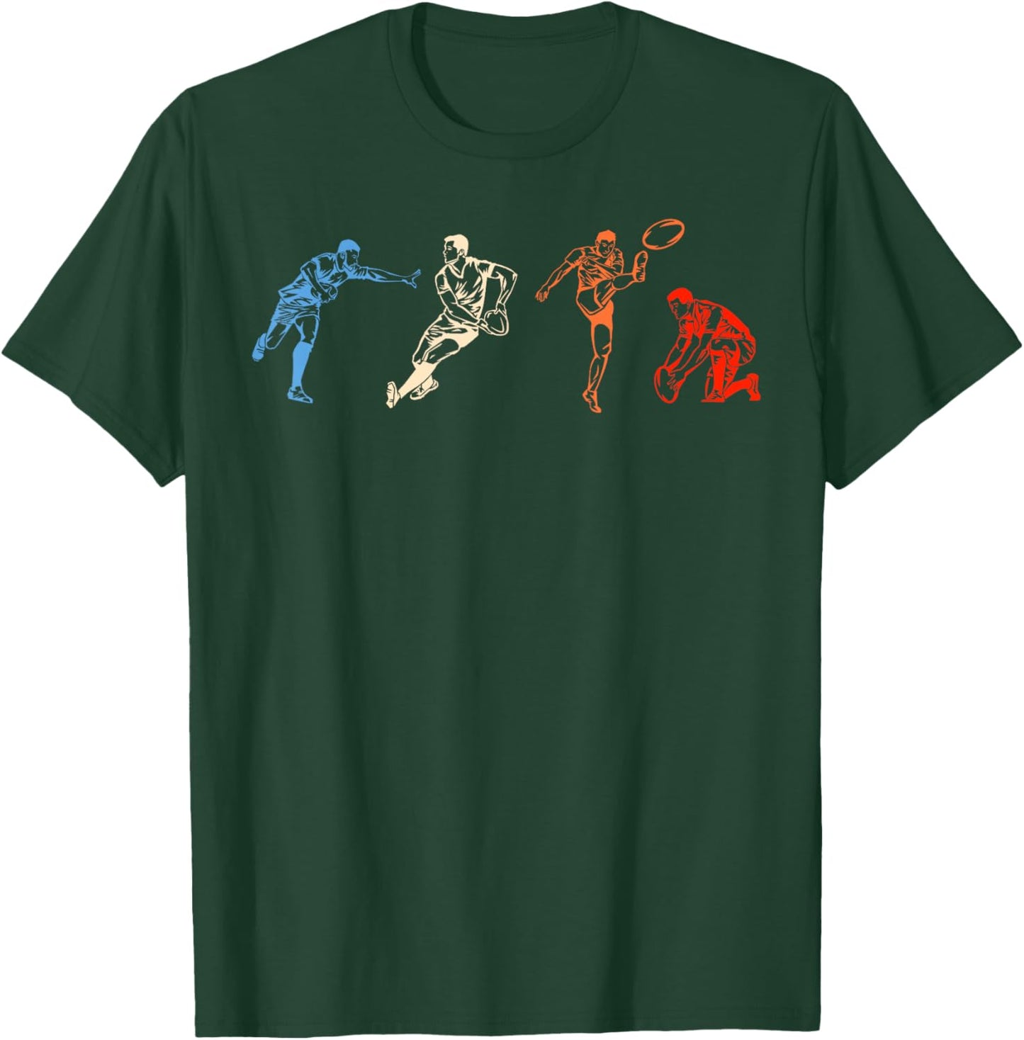 Rugby Football Player Retro Vintage Sport Athlete League T-Shirt - T-Shirt | Forest