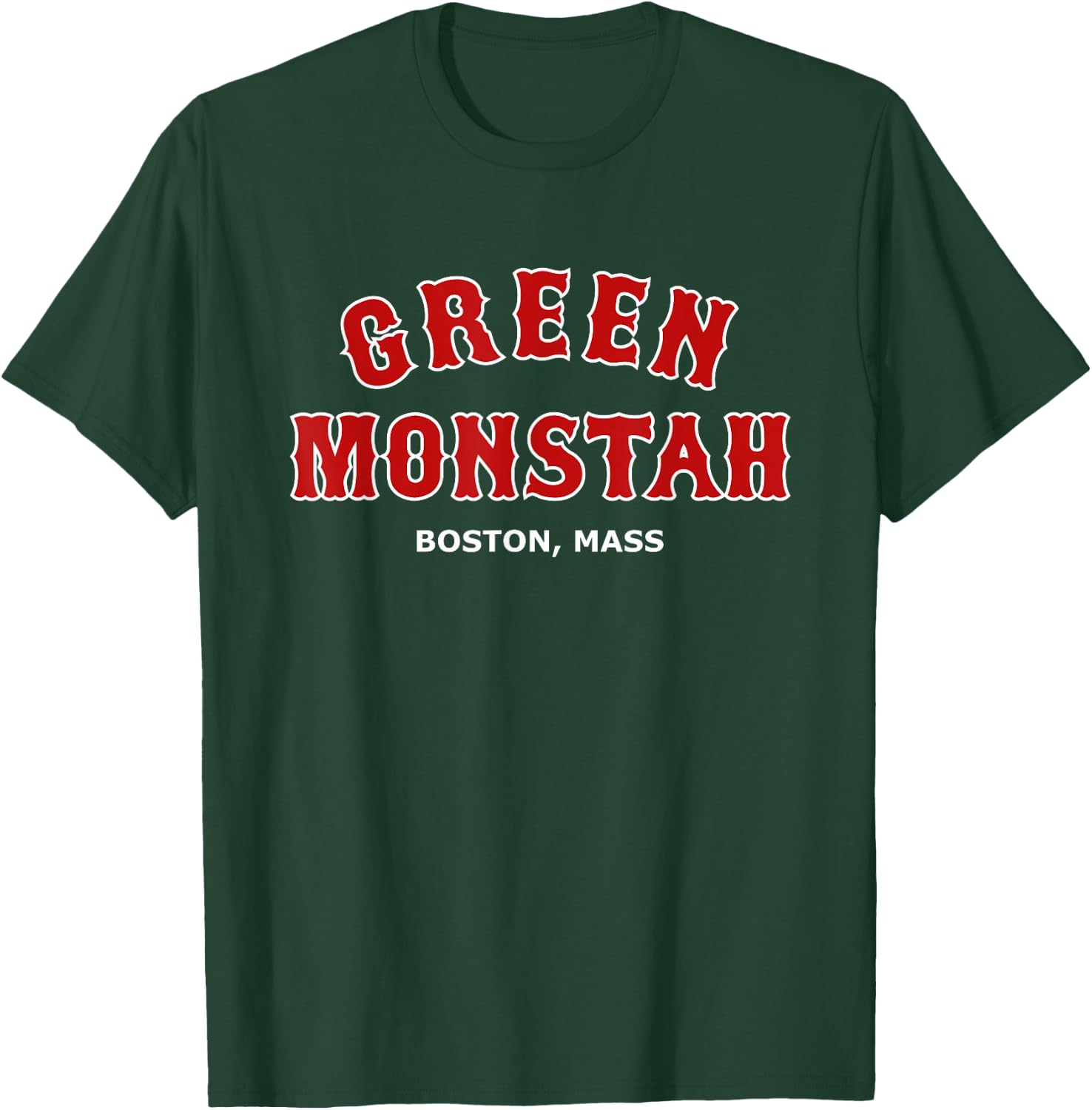 Green Monstah Funny Boston Mass New England Sports Gift T-Shirt - T-Shirt | Forest