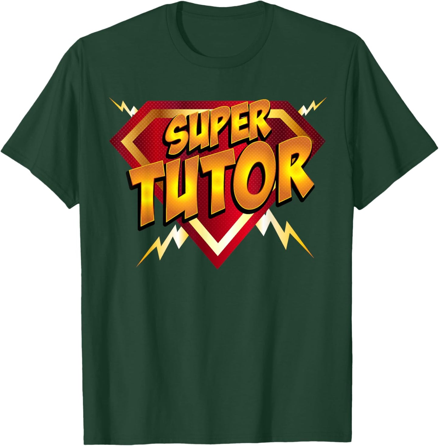 Super Tutor Superhero Instructor Lover's Comic Style T-Shirt - T-Shirt | Forest