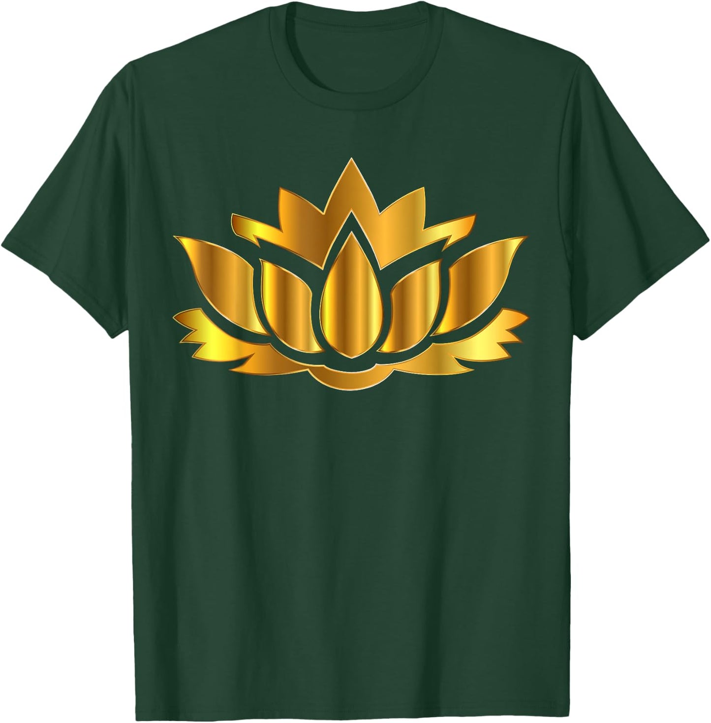 Gold Lotus Flower Yoga Meditation Mindfulness Design T-Shirt - T-Shirt | Forest