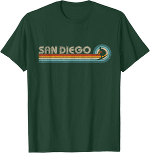 Retro San Diego California USA Surf T-Shirt - T-Shirt | Forest