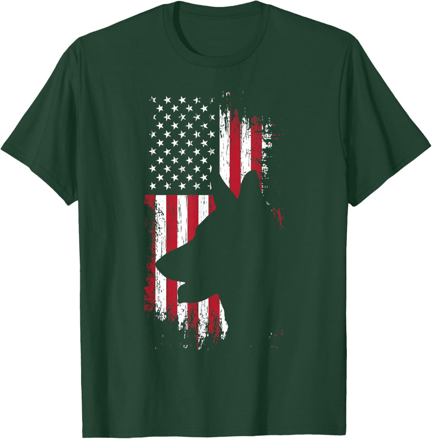 German Shepherd American Flag Shirt USA Patriotic Dog Gift T-Shirt - T-Shirt | Forest