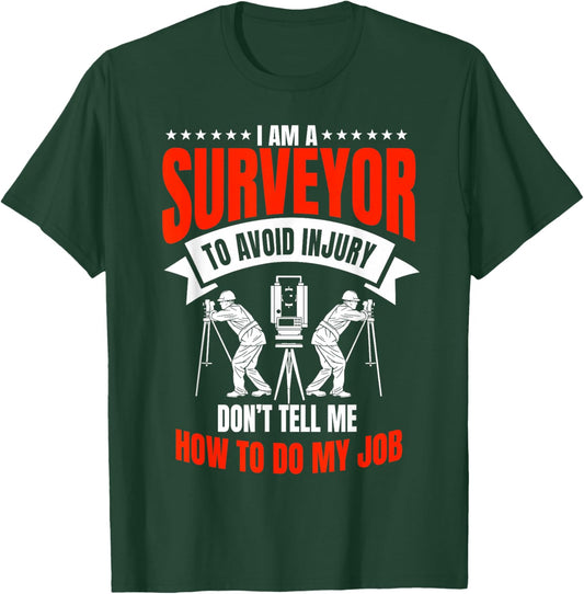 Surveyor Land Surveying Apparel -Adults Black X-Small Regular Fit Short Sleeve Cotton Land Surveyor Surveying Valuer Geodesists Cartographer T-Shirt - T-Shirt | Forest