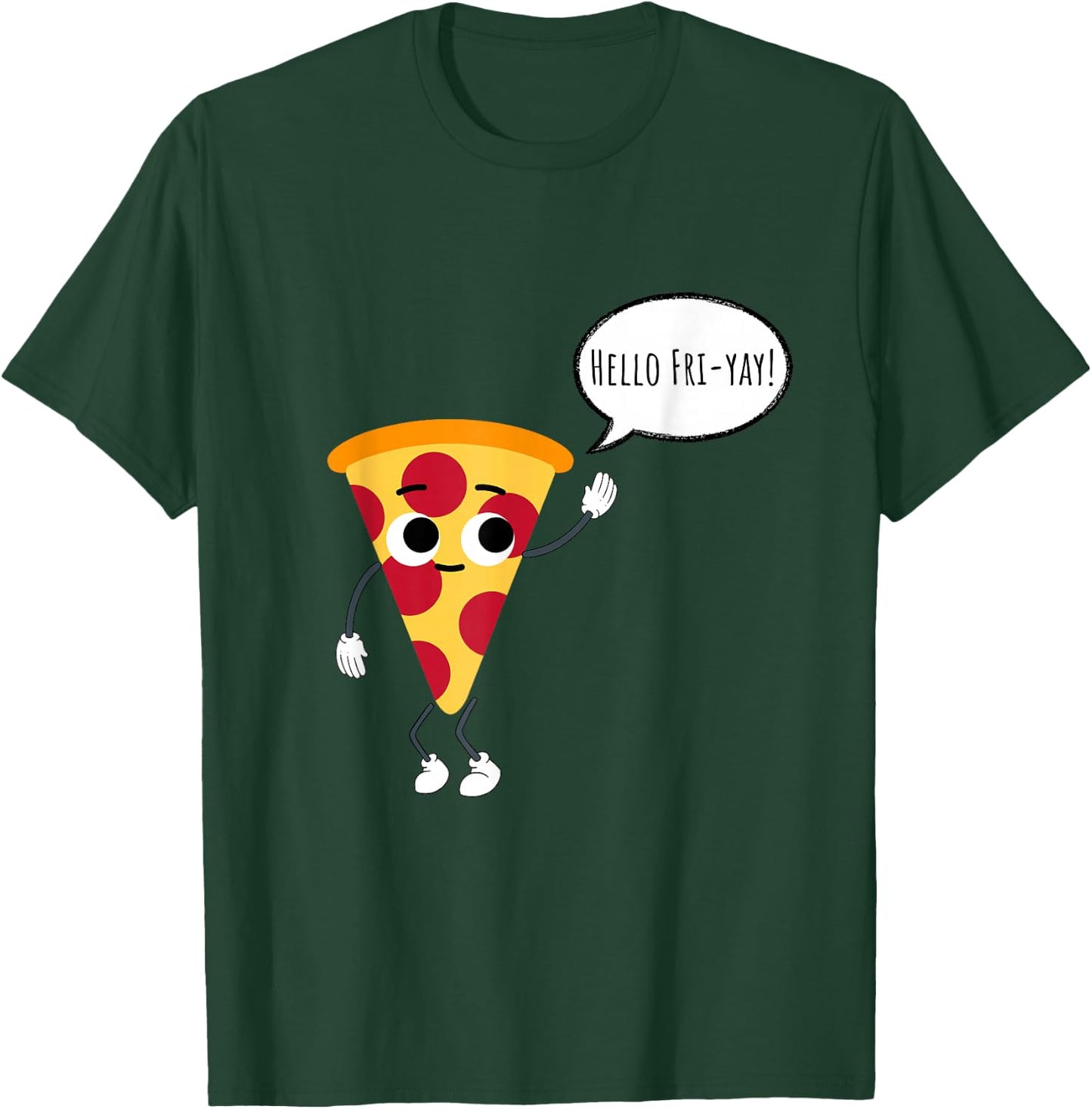 Funny Pizza Friday Men Women Kids Pizza Parlor Shop T-Shirt - T-Shirt | Forest