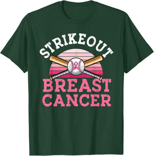 Strike out Breast Cancer Baseball Breast Cancer Awareness T-Shirt - T-Shirt | Forest