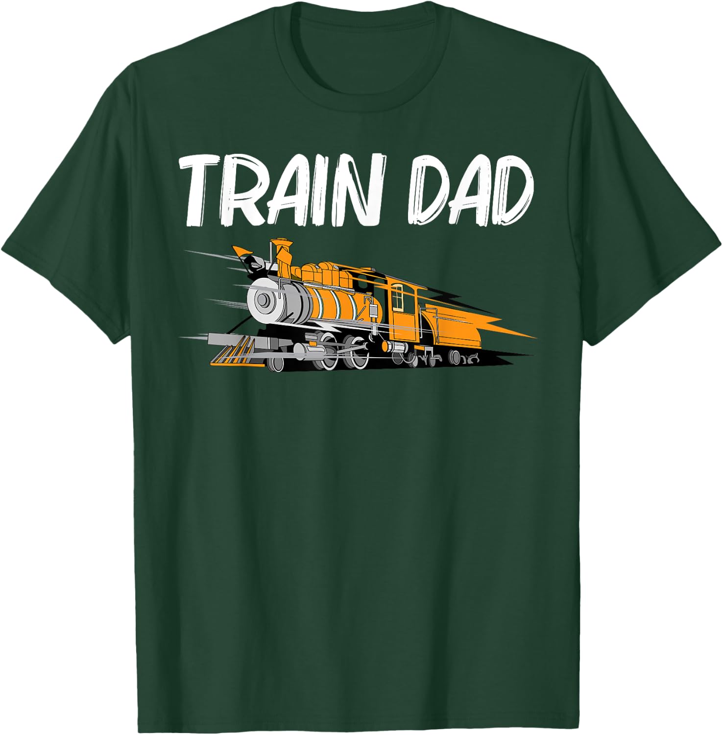 Train Gift Dad Men Cool Locomotives Train Conductors T-Shirt - T-Shirt | Forest