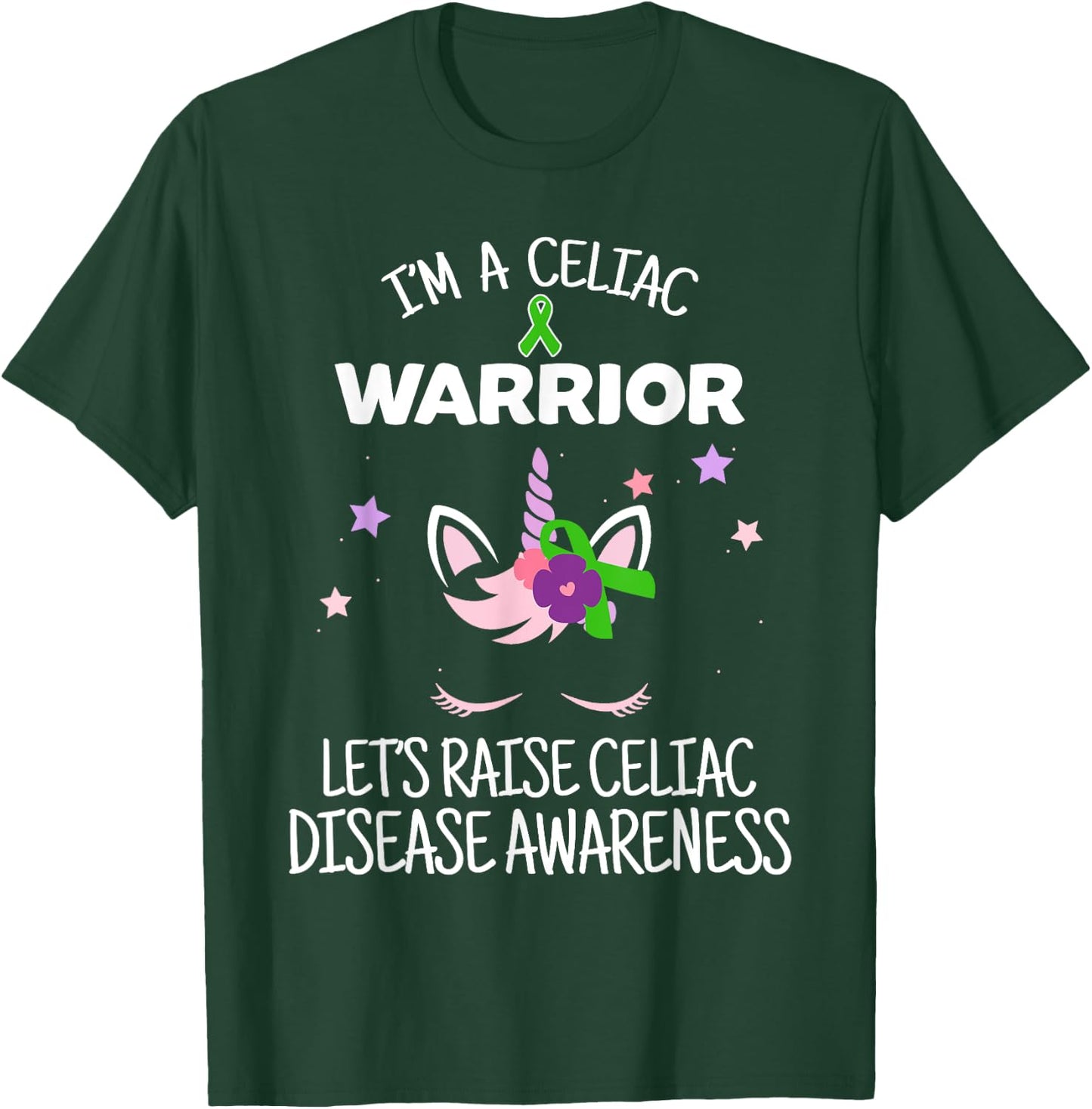 Unicorn Celiac Warrior, Celiac Disease Awareness T-Shirt - T-Shirt | Forest