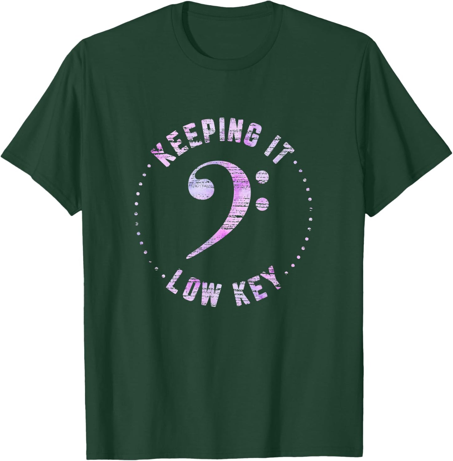 Bass Clef Keeping It Low Key Musician Music T-Shirt - T-Shirt | Forest