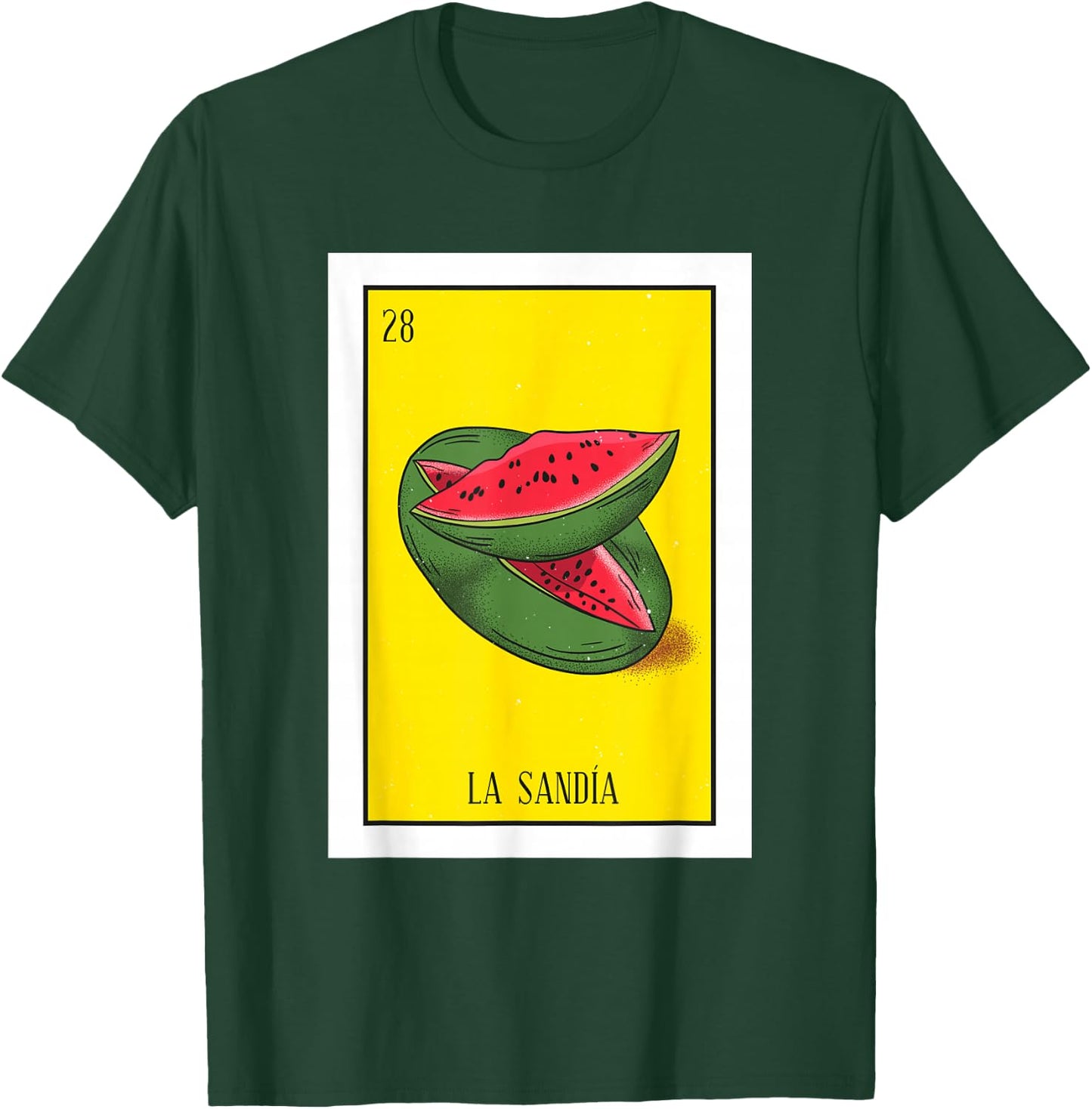 La Sandia Lottery Gift Watermelon Card Mexican Lottery T-Shirt - T-Shirt | Forest