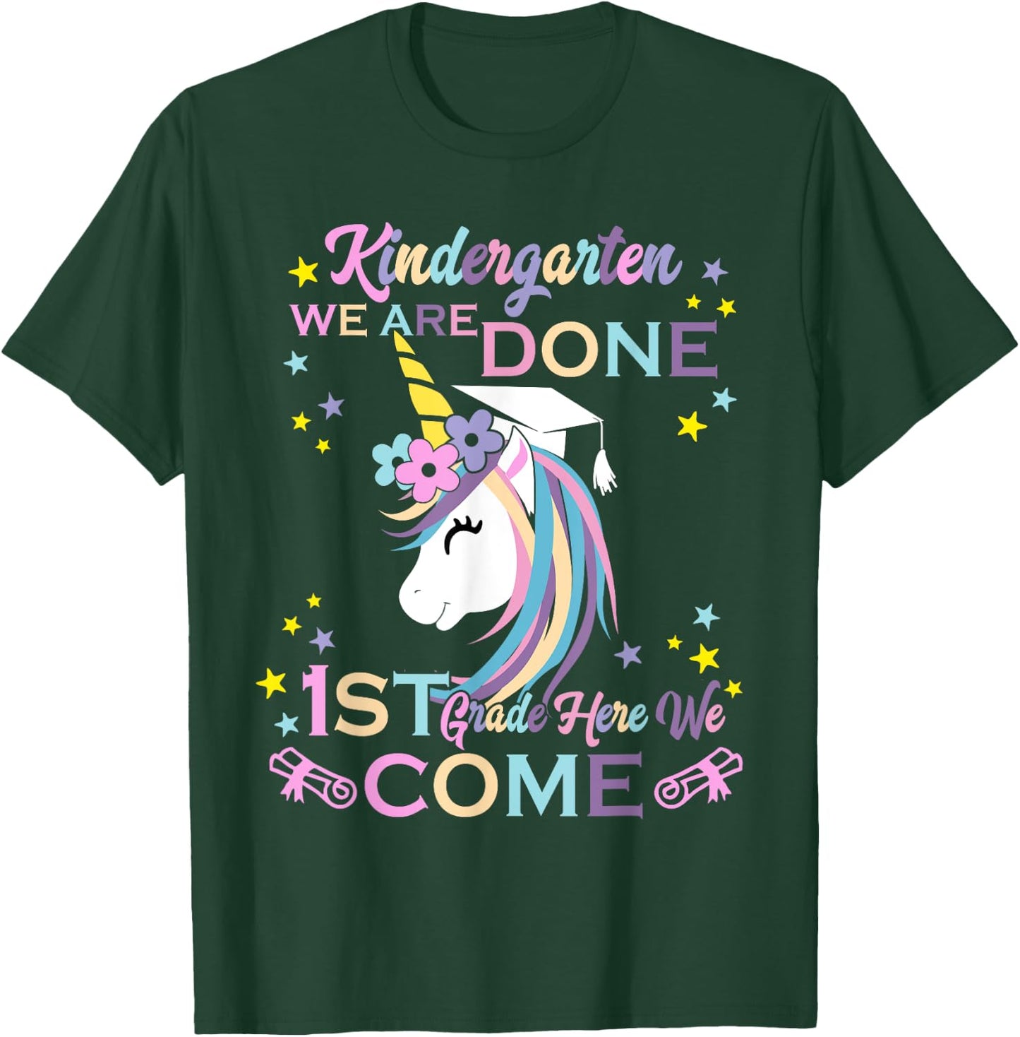 Kindergarten Graduation Magical Unicorn T-Shirt - T-Shirt | Forest