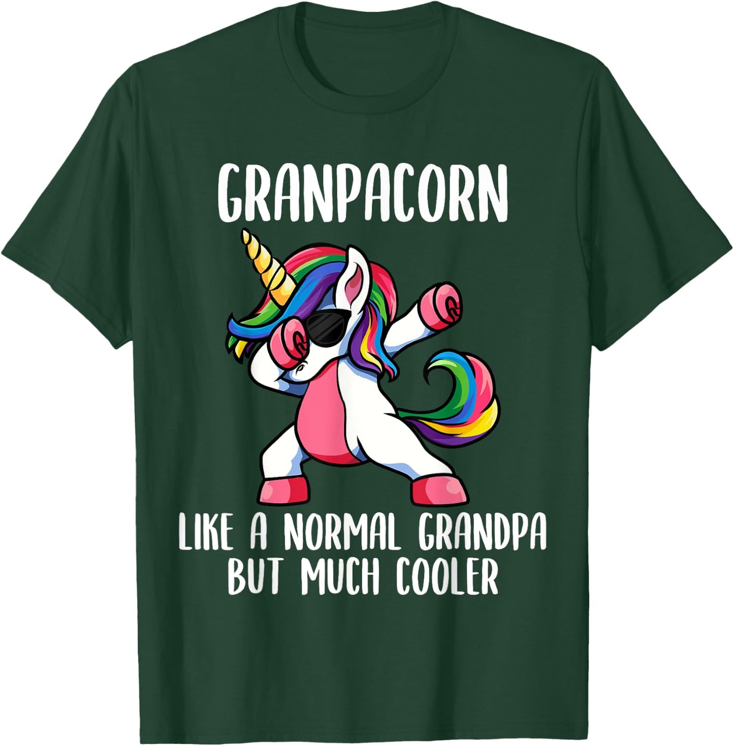Unicorn Grandpa Girl Birthday Party Apparel GrandpaCorn Cute T-Shirt - T-Shirt | Forest