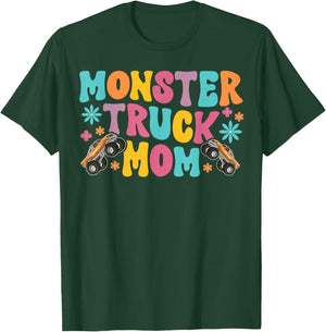 Groovy Monster Truck Mom Monster Truck Mama T-Shirt - T-Shirt | Forest