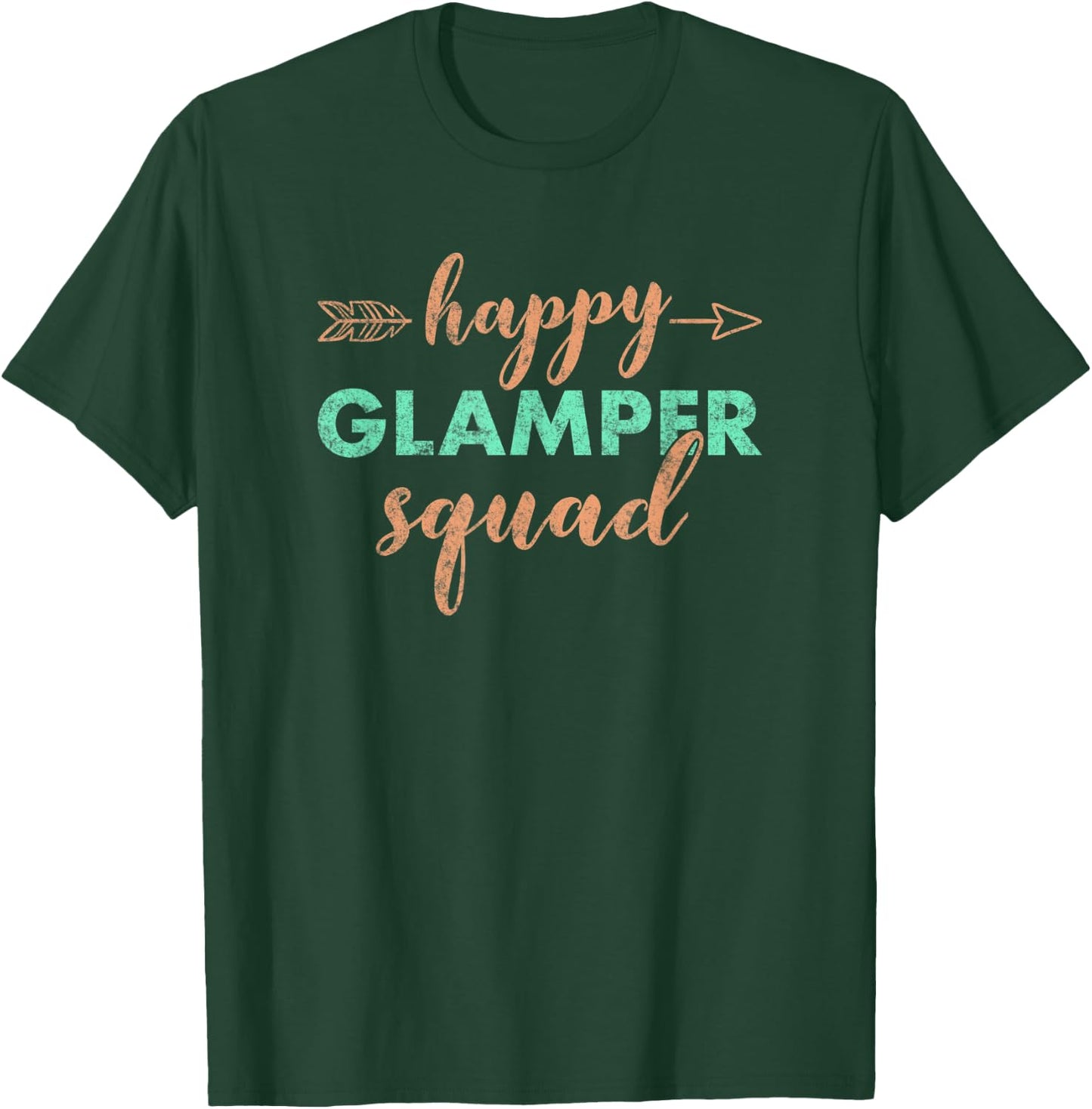 Retro Funny Glamping Squad Glamper Happy Camping Gift T-Shirt - T-Shirt | Forest