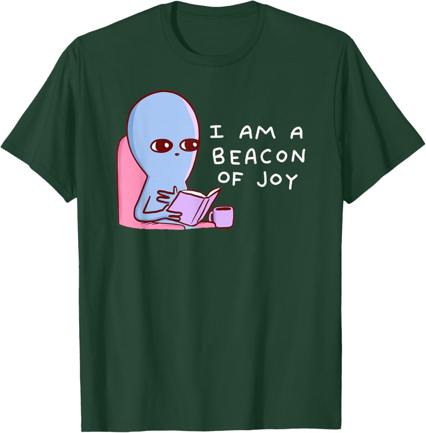 Threadless Nathan W. Pyle A Beacon Of Joy Graphic T-Shirt - T-Shirt | Forest