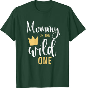 Mommy of The Wild One 1st Birthday First Thing Matching T-Shirt - T-Shirt | Forest