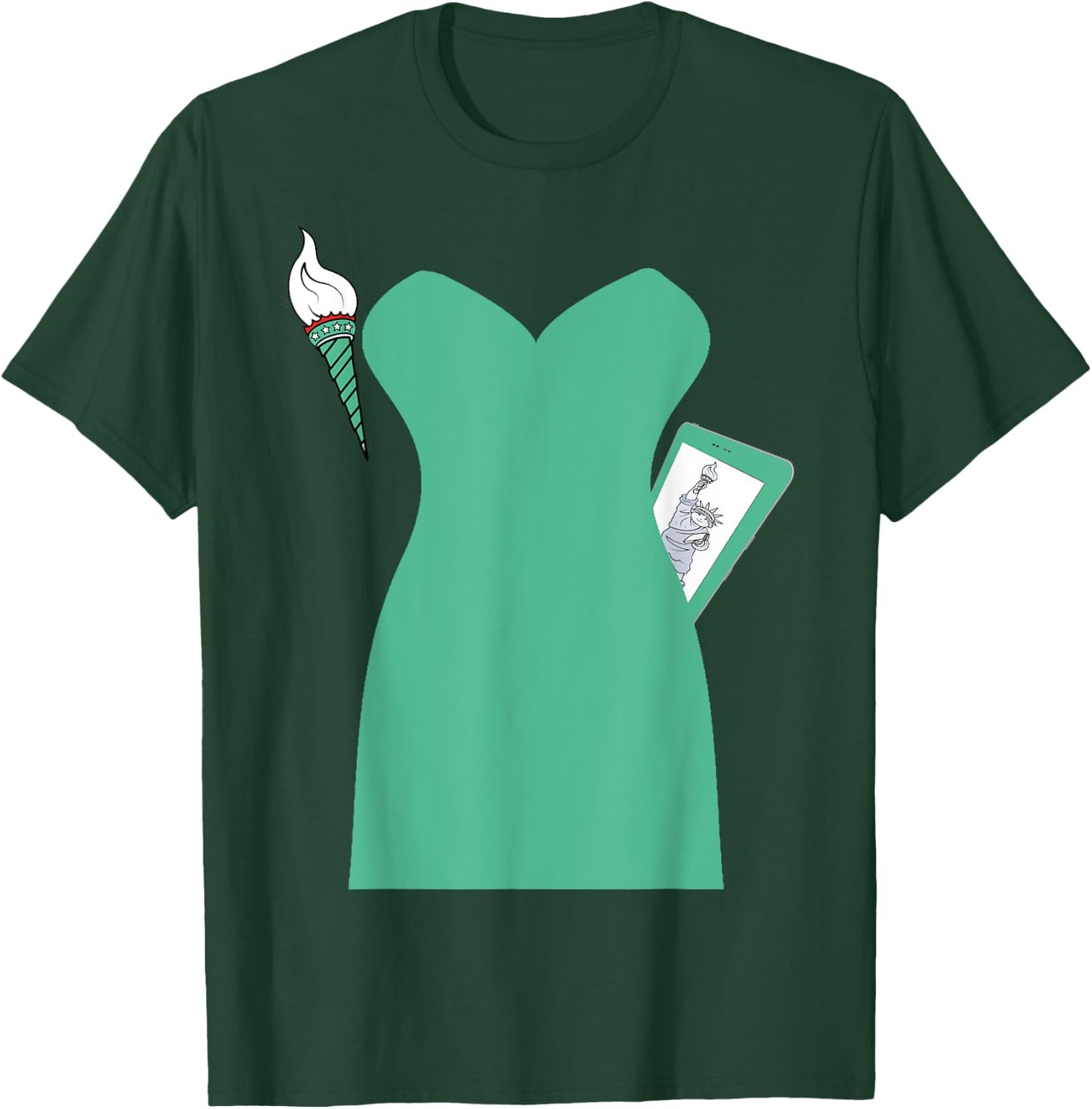 Statue of Liberty Halloween Costume Dress T-Shirt - T-Shirt | Forest