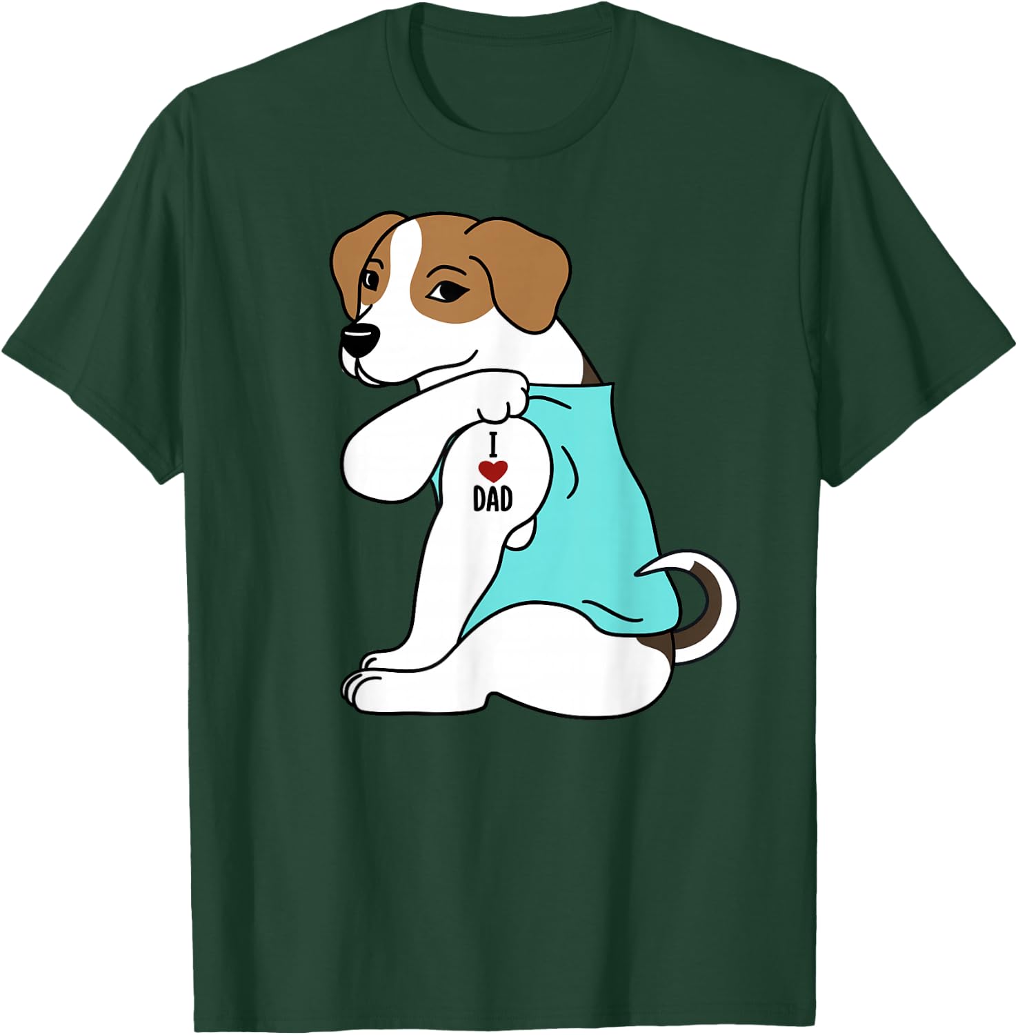 Jack Russell Terrier I Love Dad Funny Dog Men Women T-Shirt - T-Shirt | Forest