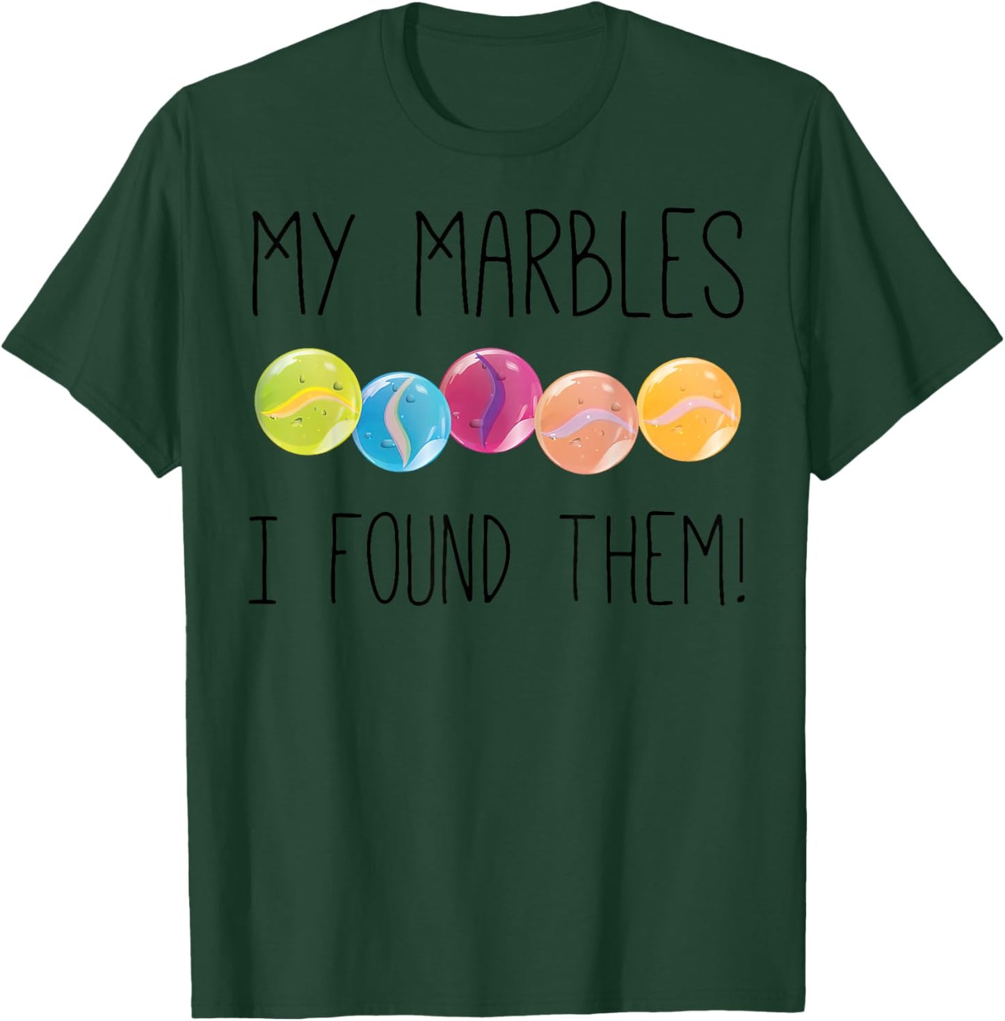 Cat Eye My Marbles I Found Them Pattern T-Shirt - T-Shirt | Forest