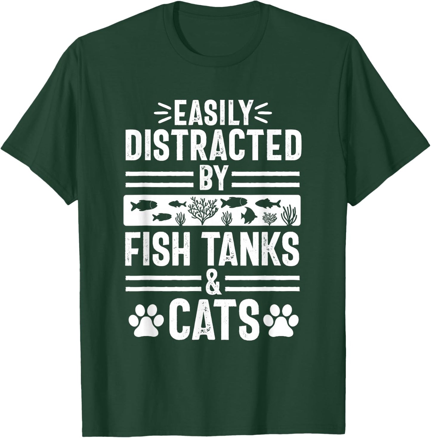 Fish Tank Lover Cat Owner Funny Aquarium Aquarist Men T-Shirt - T-Shirt | Forest