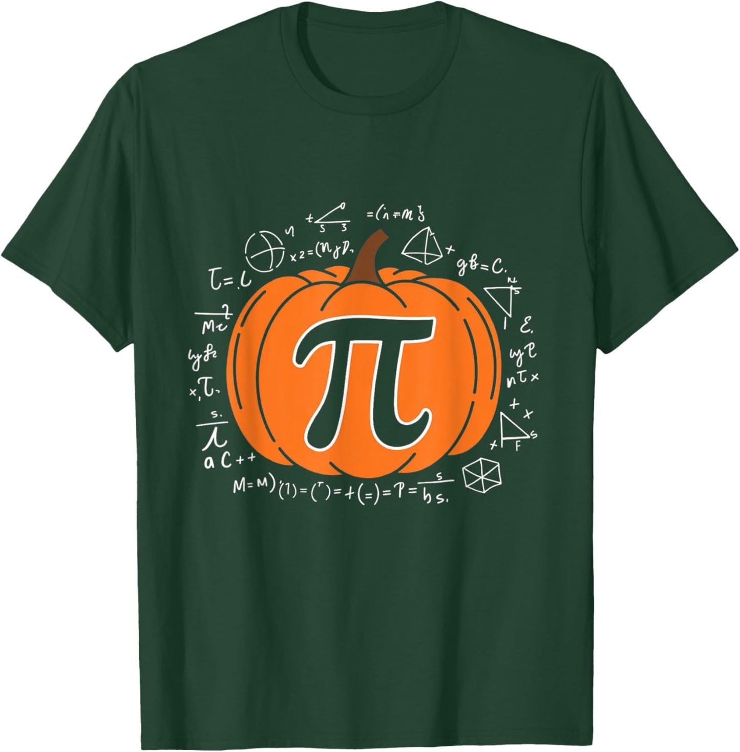 Pumpkin Pi Pie Math Teacher Funny Halloween Thanksgiving T-Shirt - T-Shirt | Forest