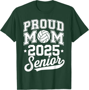Senior 2025 Volleyball Mom High School Graduation Outfit Fun T-Shirt - T-Shirt | Forest