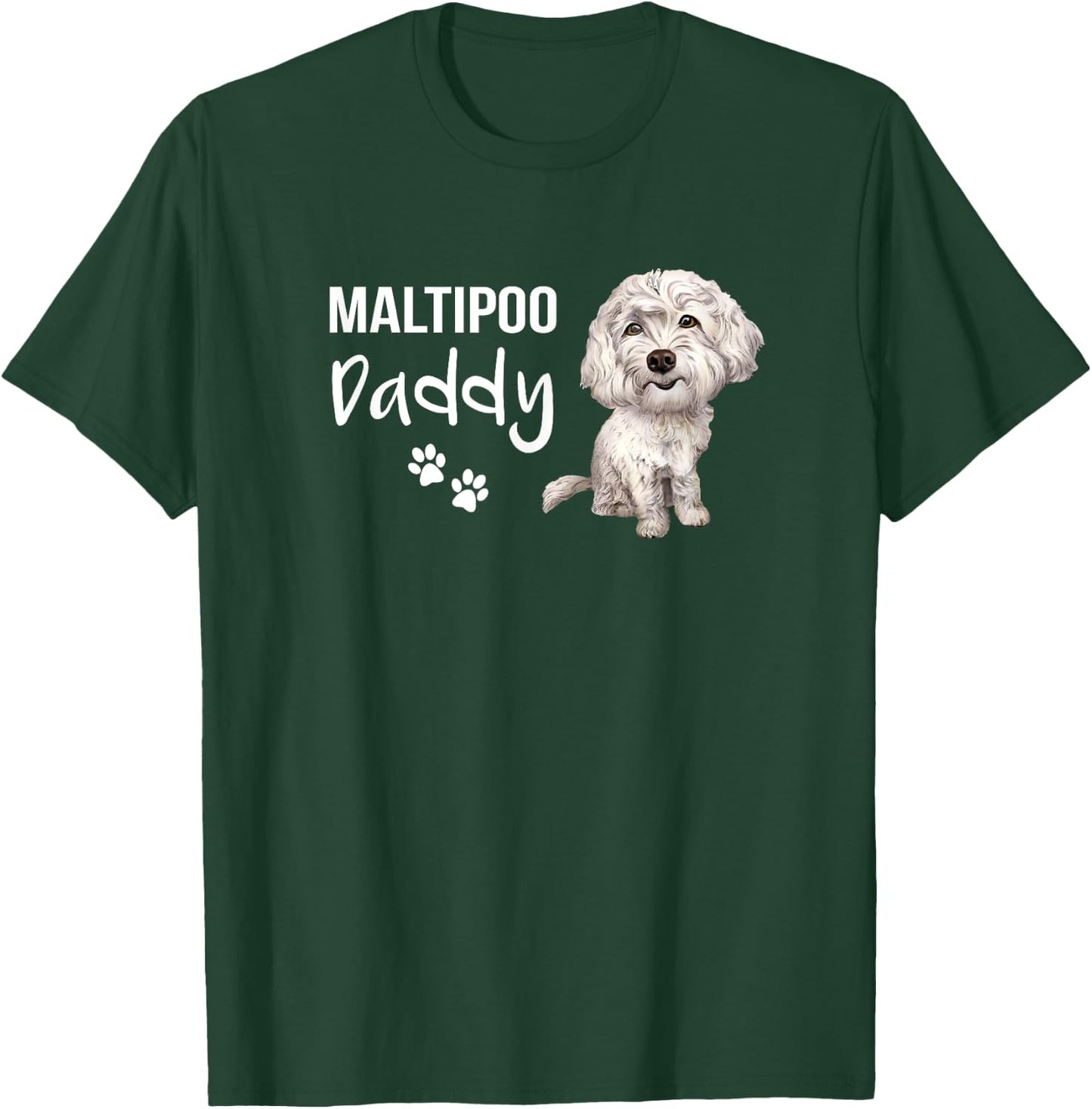 Maltipoo Daddy | Dog Dad | Puppy Daddy | Maltipoo Dad Men Girls Kids T-Shirt - T-Shirt | Forest