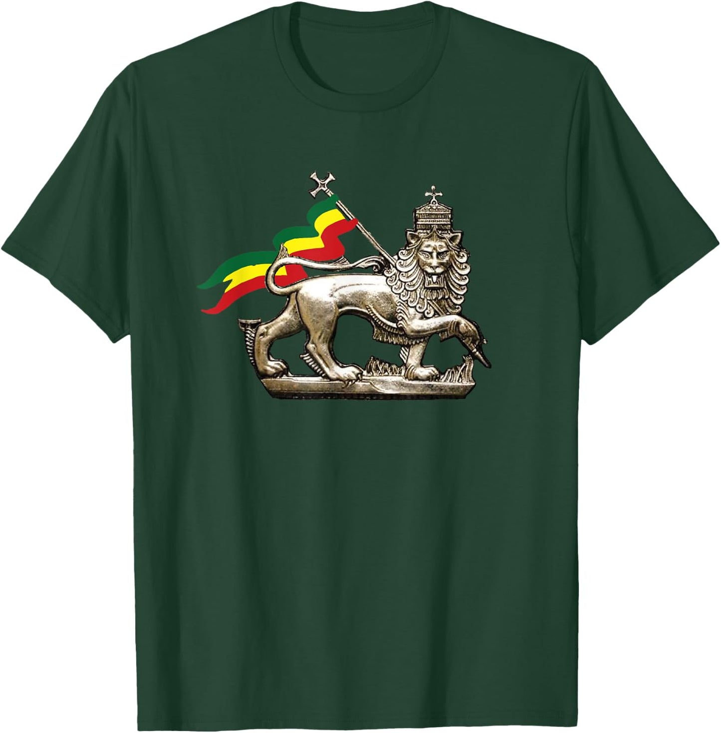 Moa Anbessa Haile Selassie Ze Negede Yehuda T-Shirt - T-Shirt | Forest